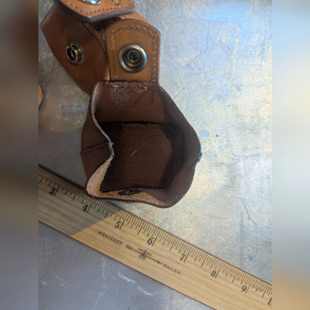 Brown Leather Pouch Set Coin Purse Small Things Jewelry Case